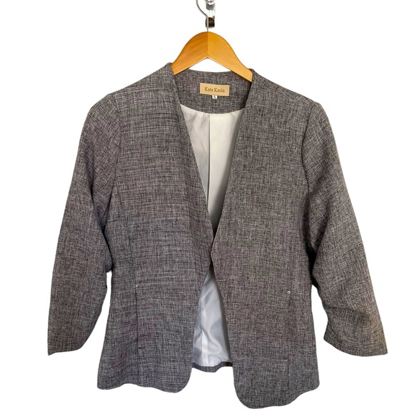 Gray, Ruched Blazer-Size Small - Picture 3 of 11